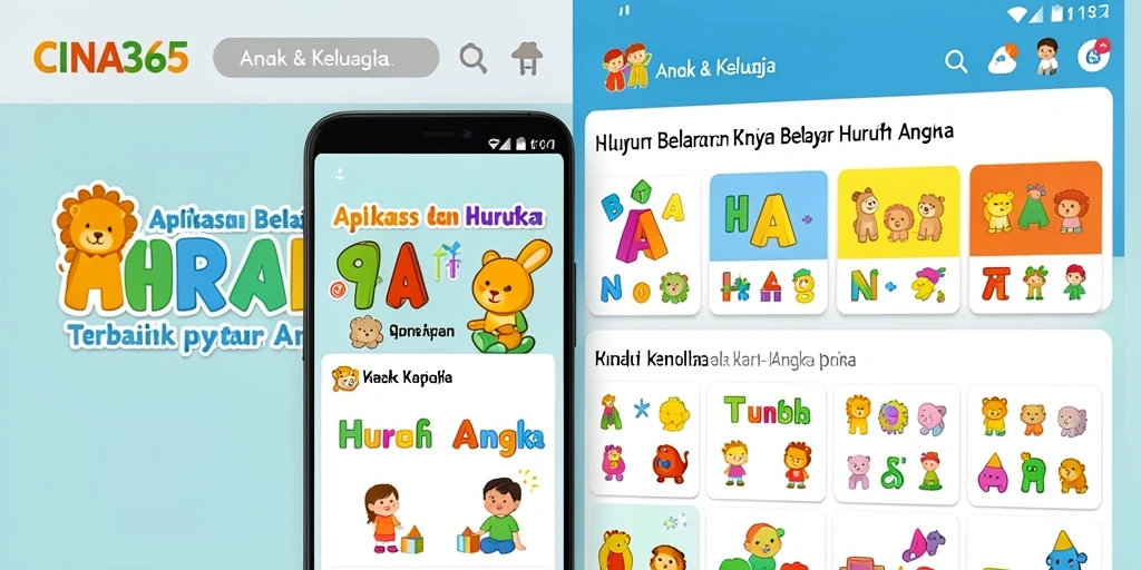 Tampilan interaktif dari aplikasi CINA365 yang mendidik.