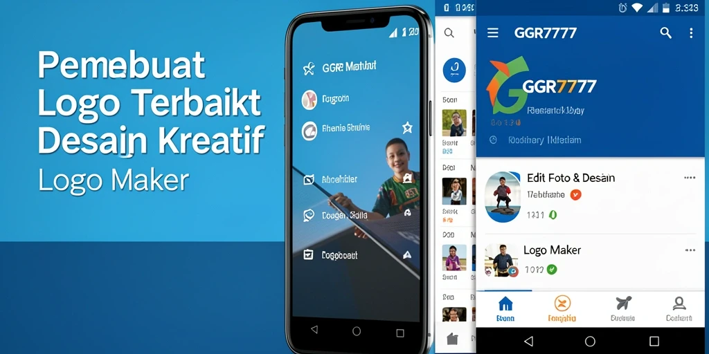 Antarmuka GGR7777 saat mendesain logo dengan berbagai fitur yang menarik.