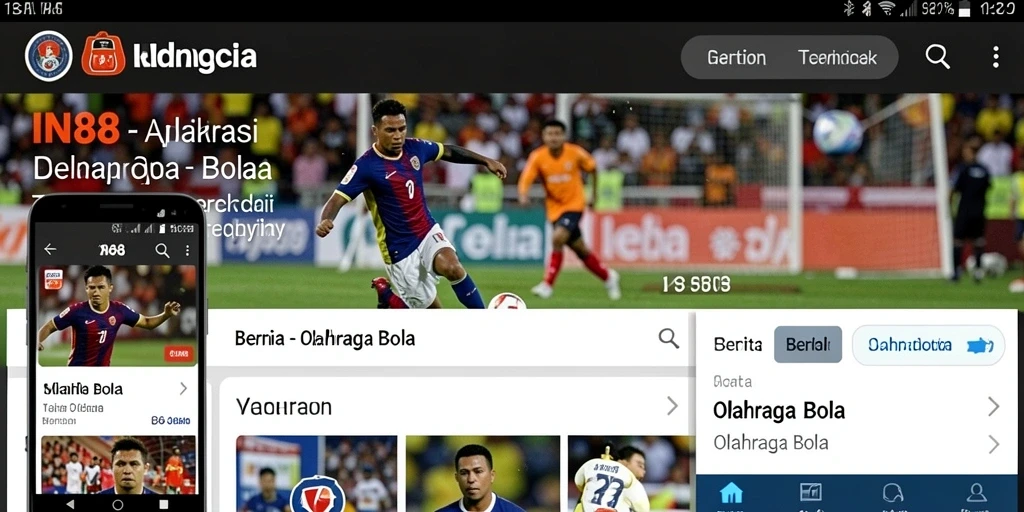 Antarmuka aplikasi IN88 menampilkan berita olahraga bola terbaru dan statistik pertandingan.