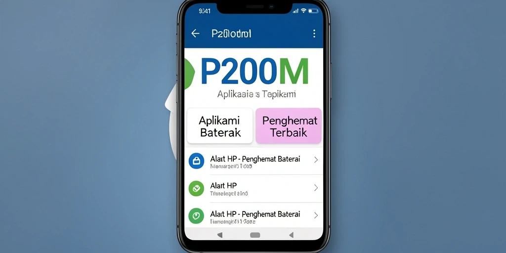 Antarmuka P200M yang sederhana dan intuitif untuk penghemat baterai.