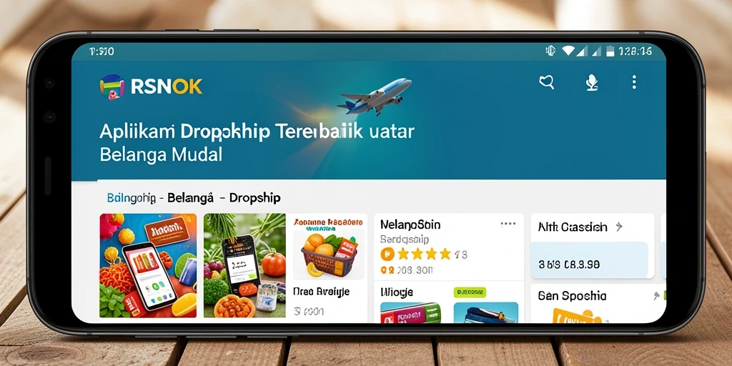 Tampilan antarmuka aplikasi RSNOK untuk memudahkan dropshipping.