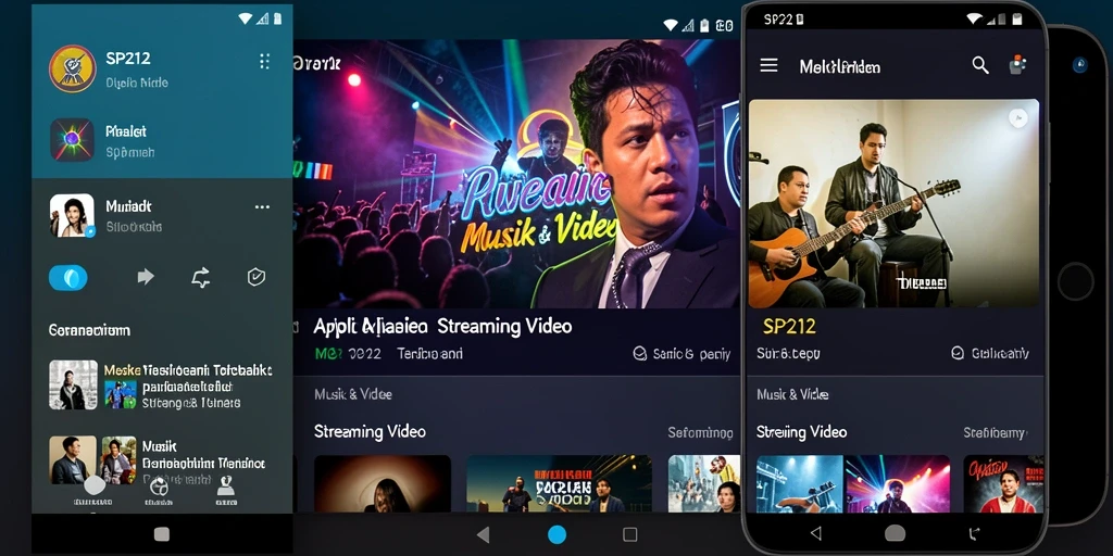 Antarmuka aplikasi SP212 yang modern dan mudah digunakan untuk Streaming Video.