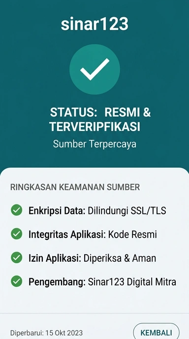 Tampilan kanal resmi sinar123